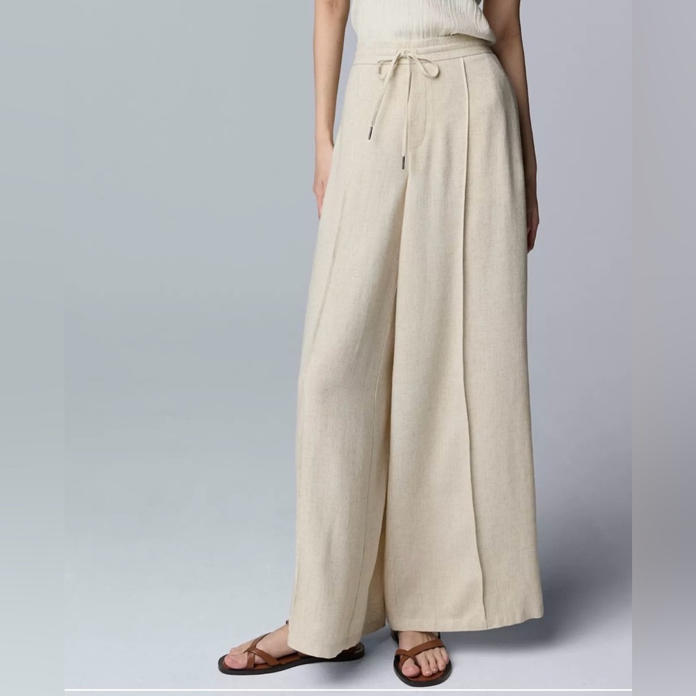 Simply Vera Wang Wide Leg Linen Blend Pants